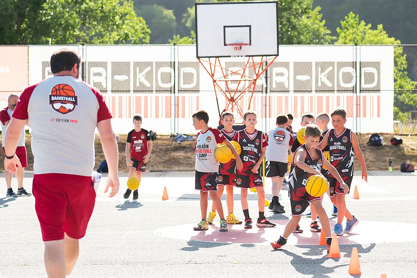 Morning training on the outdoor court
